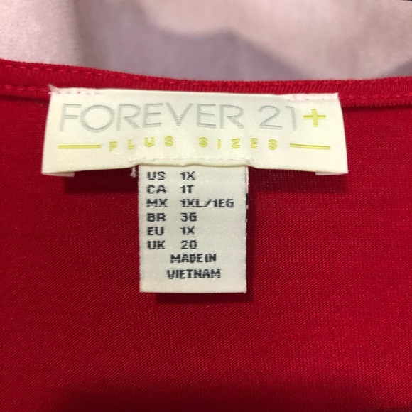 Red Wrapped Top Skater Dress Plus Size - Picture 4 of 5